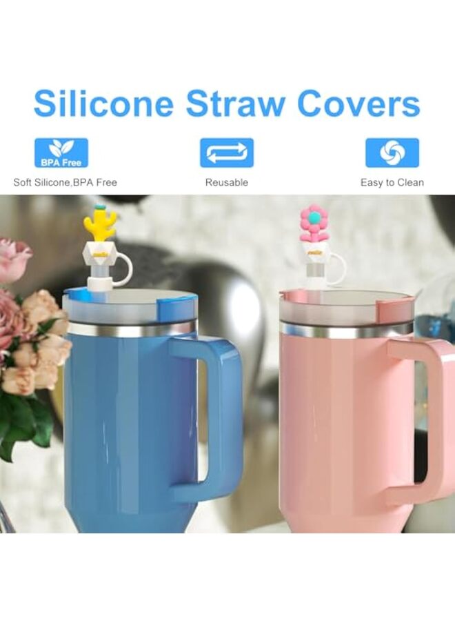LAMAY 6 straw lids for 30oz and 40oz cups, cute 10mm silicone lids, water bottle accessories, children's gifts. - Image 4